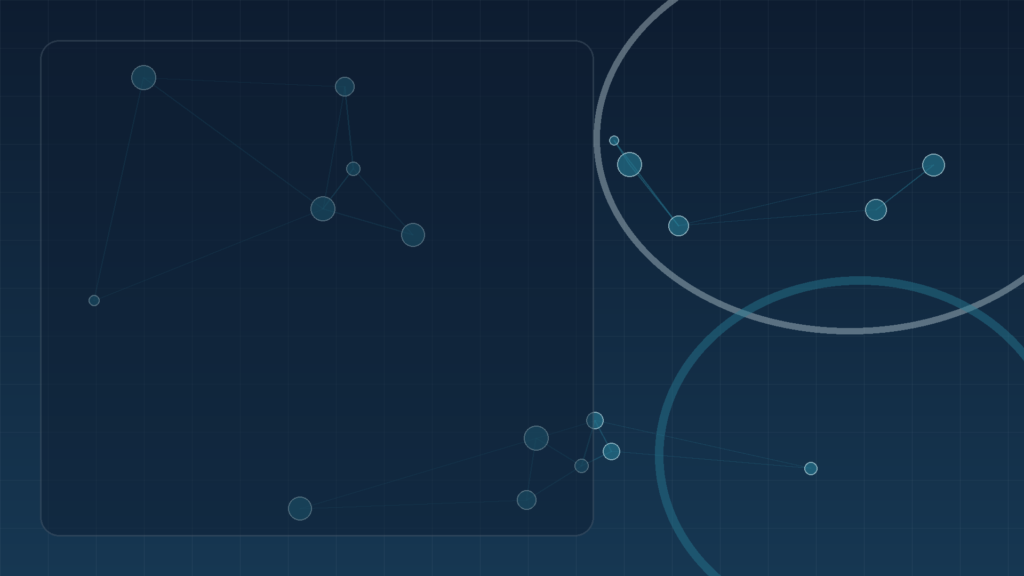 Ilustração de fluxos de dados conectando processos empresariais, automação e análise humana.